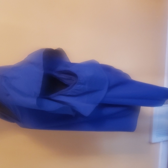 Ashley Stewart Cold Shoulder Ruffle Top Blue Size 18/20 Long Sleeve - Picture 5 of 5